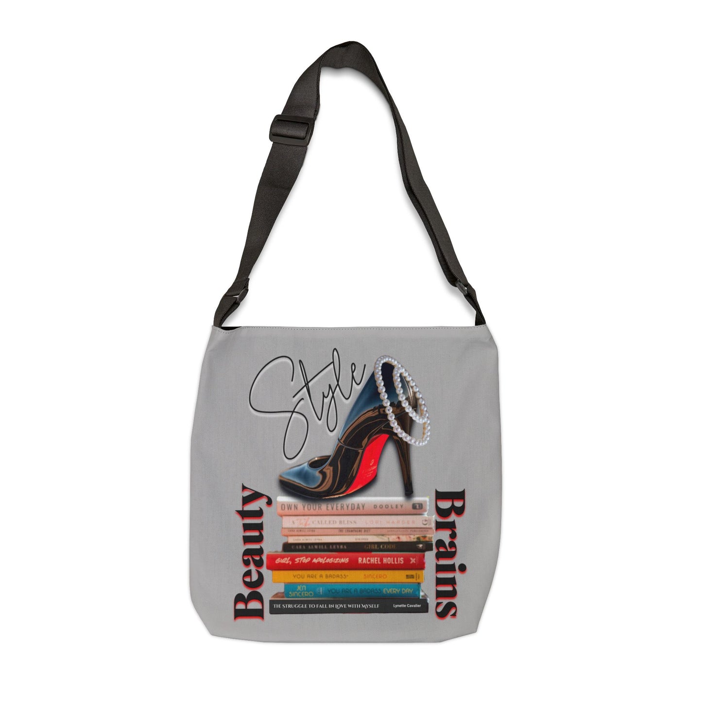 Chic Adjustable Tote Bag, Beauty Brains and Style Design, Louboutin Tote Bag for Women, Cute Gift for Women,