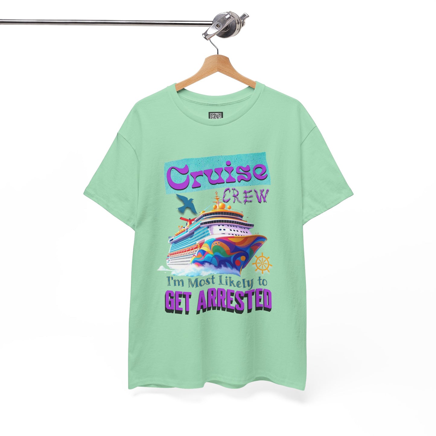 Cruise Crew Unisex Heavy Cotton Tee - Fun Vacation Shirt for Cruise Lovers, Cruise Travel Enthusiasts, Get Arrested Humor, Cruise Summer Beachwear,