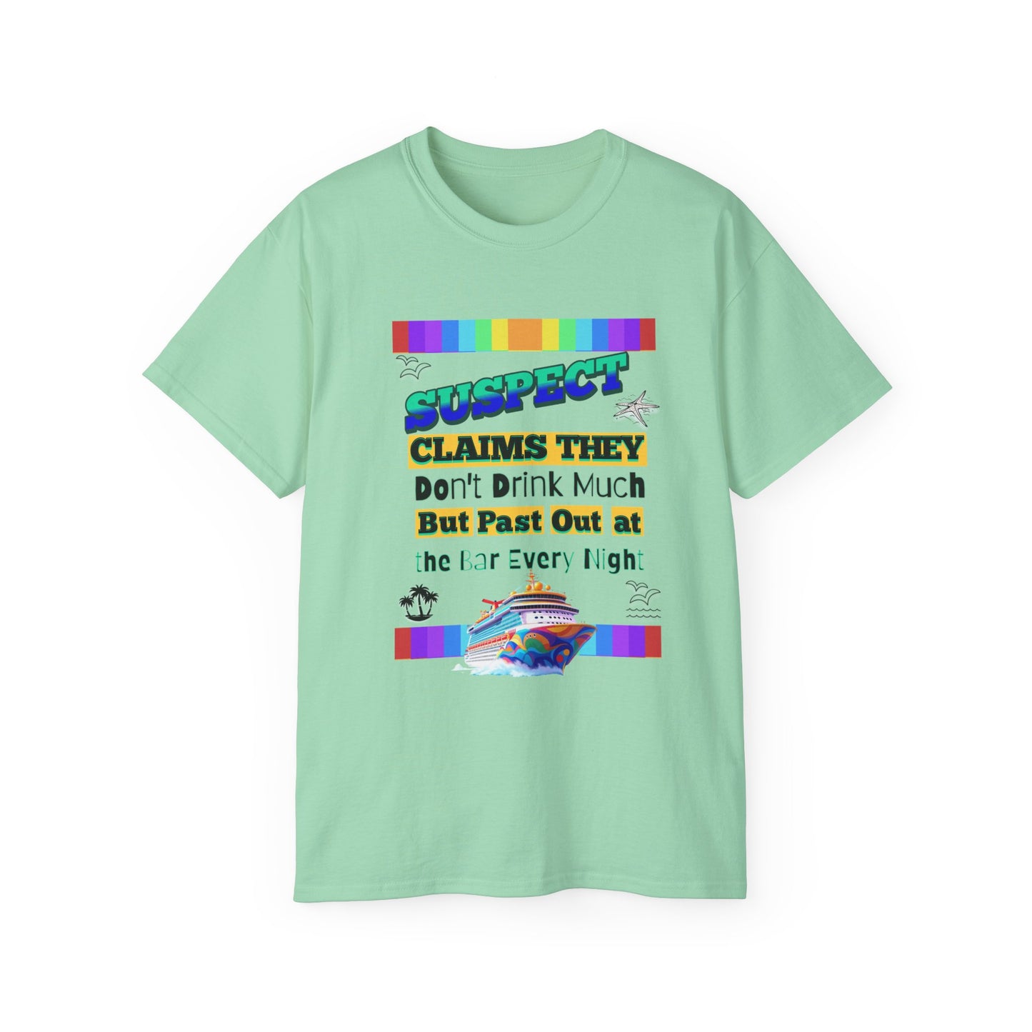 Colorful Humorous Unisex Cruise Vacation Tee: Perfect Gift for Cruise Crew Lovers, Fun Nights Out, Vacation Casual Wear, and More