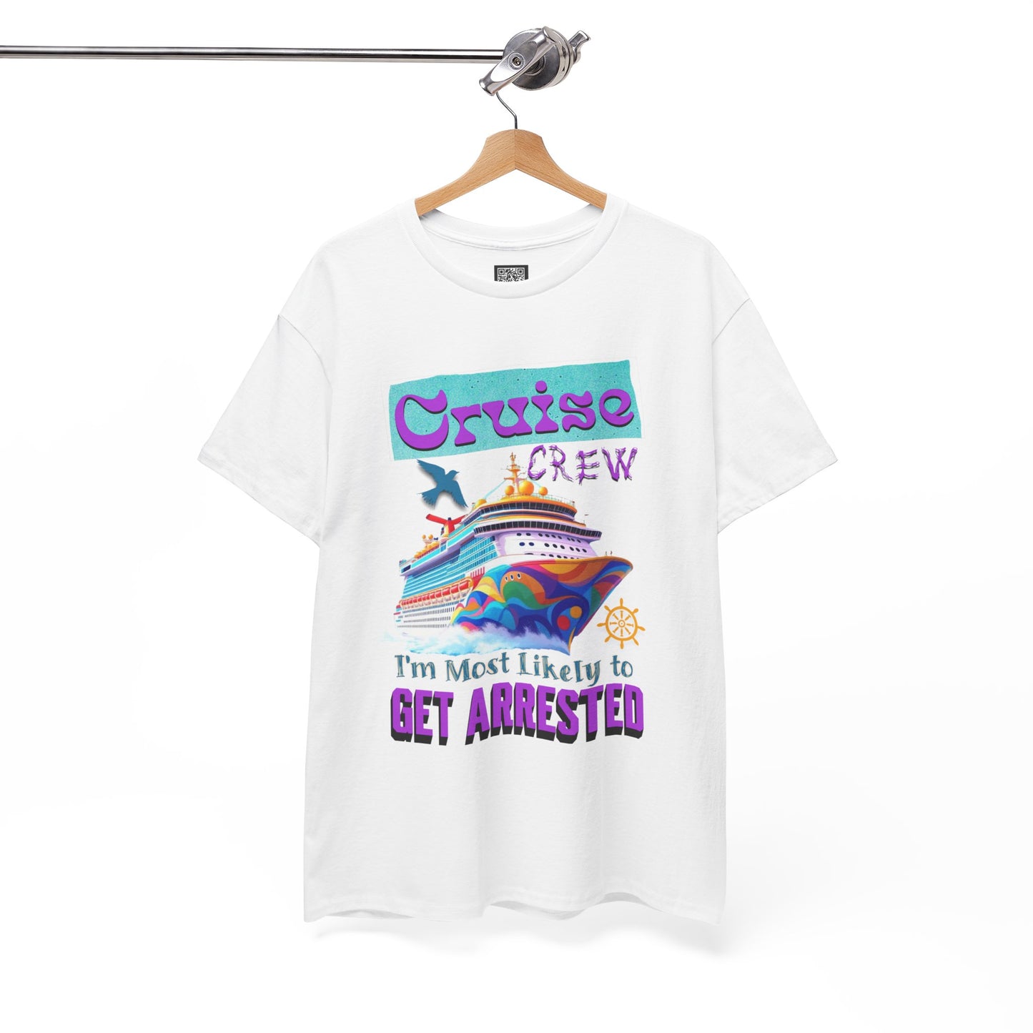 Cruise Crew Unisex Heavy Cotton Tee - Fun Vacation Shirt for Cruise Lovers, Cruise Travel Enthusiasts, Get Arrested Humor, Cruise Summer Beachwear,