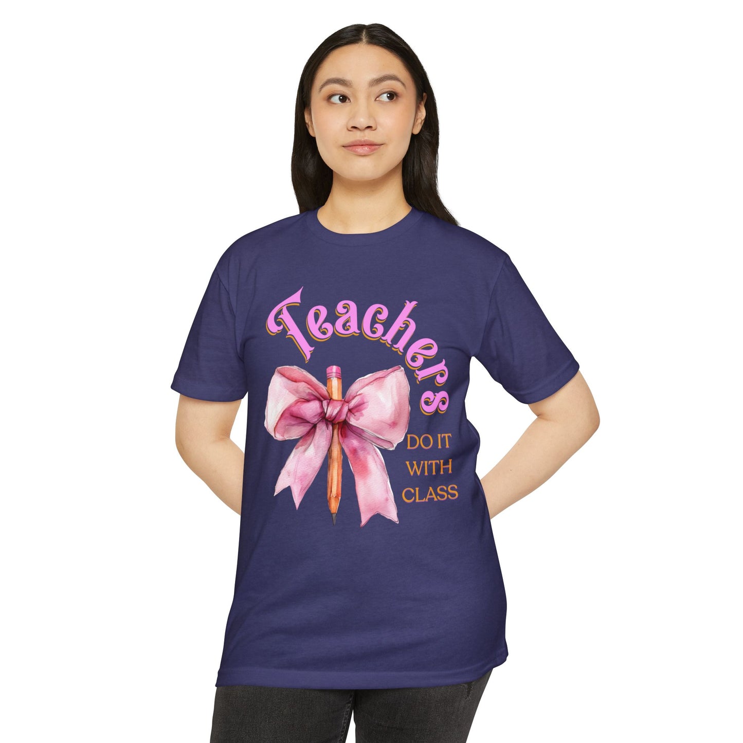 Teachers Do It with Class T-Shirt, Coquette Bow Teacher Shirt, Educator Apparel, Back to School Shirt, Cute Teacher Outfit, Cute Teacher Tee