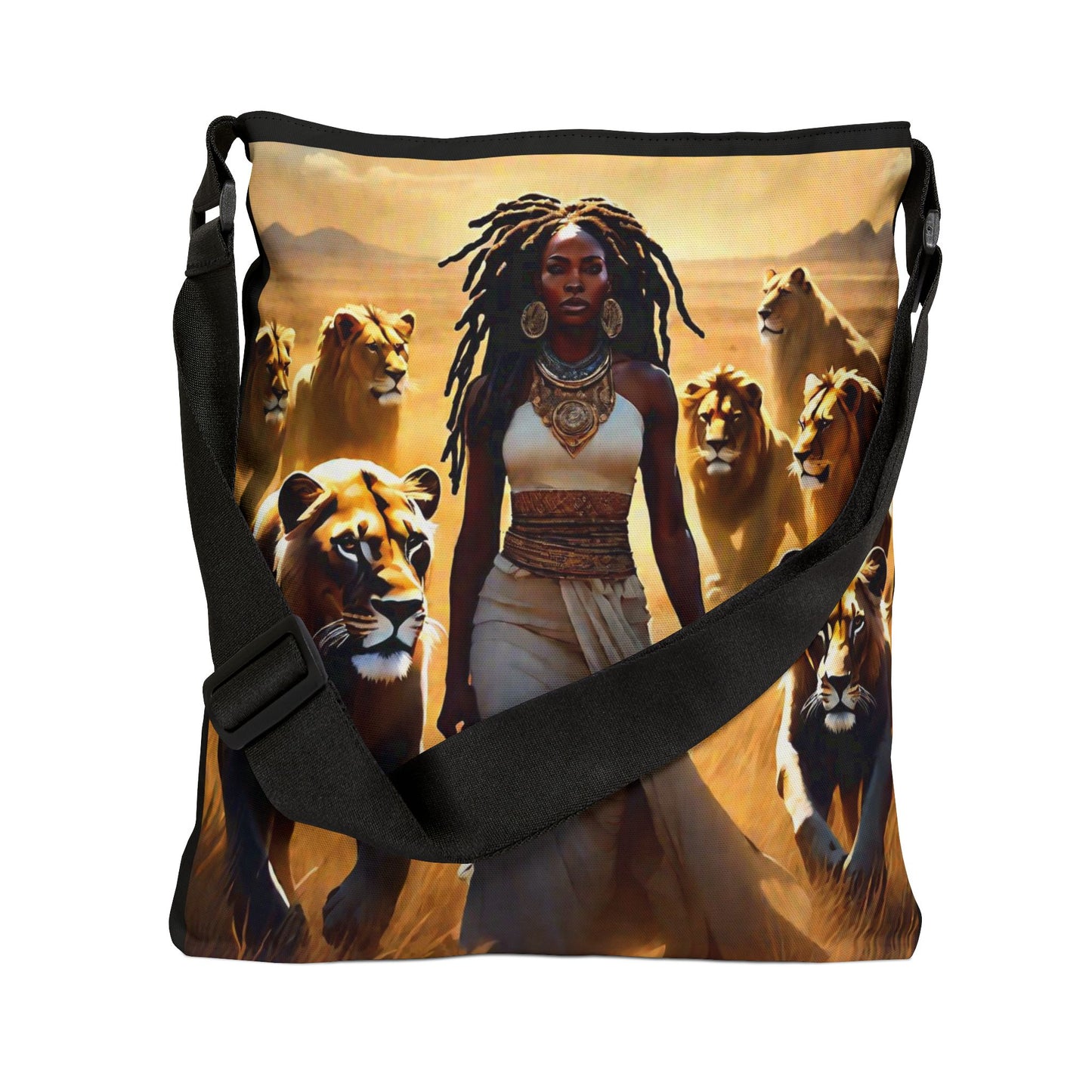 Afrocentric Adjustable Tote Bag, Black Girl Magic Eco Friendly Reusable Bag, Fashionable Bag Ideal for Travel, Women's Accessory Gifts