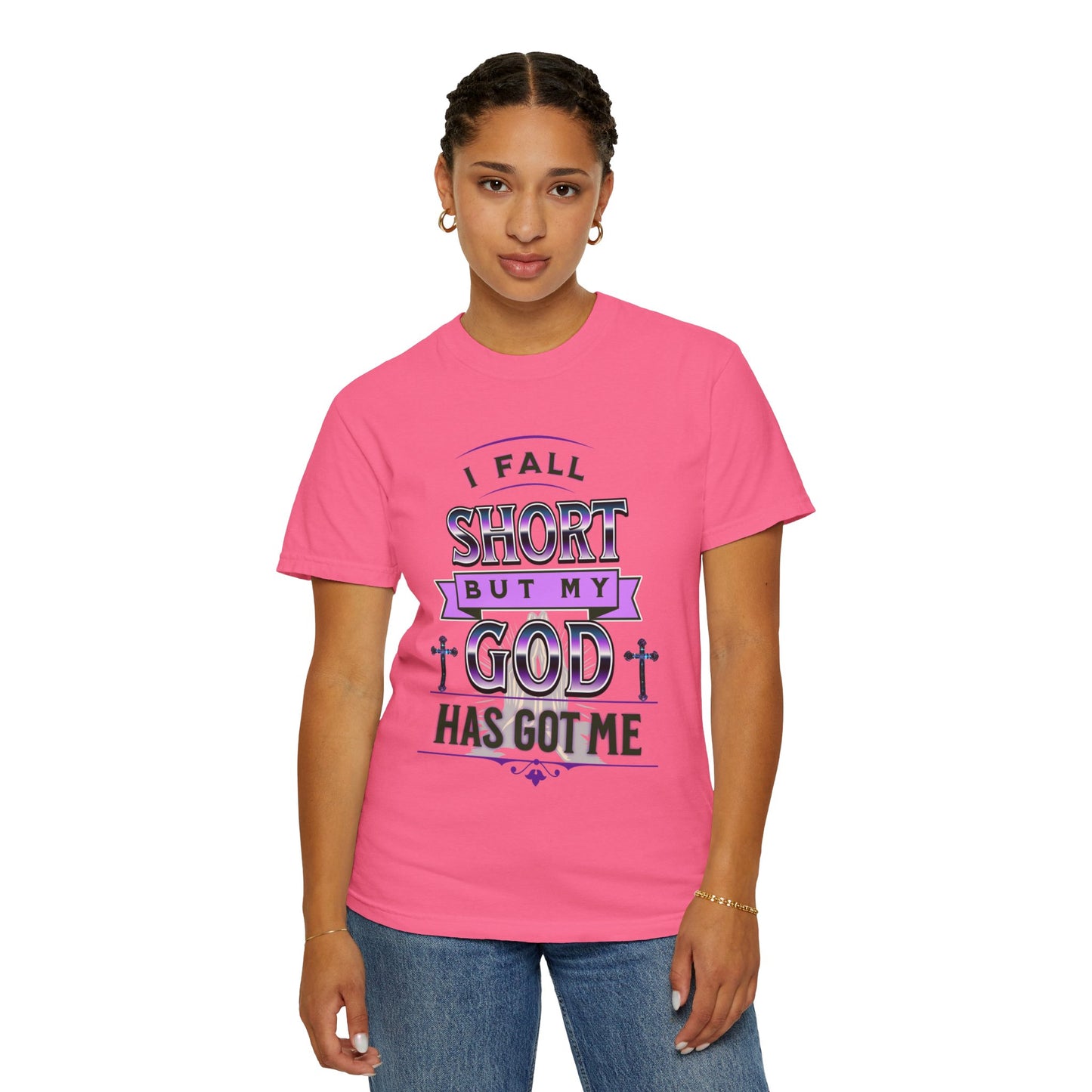 Faith-Inspired Unisex T-Shirt: "I Fall Short But My God Has Got Me" | Inspirational Gift, Christian Apparel, Everyday Wear, Youth Tees