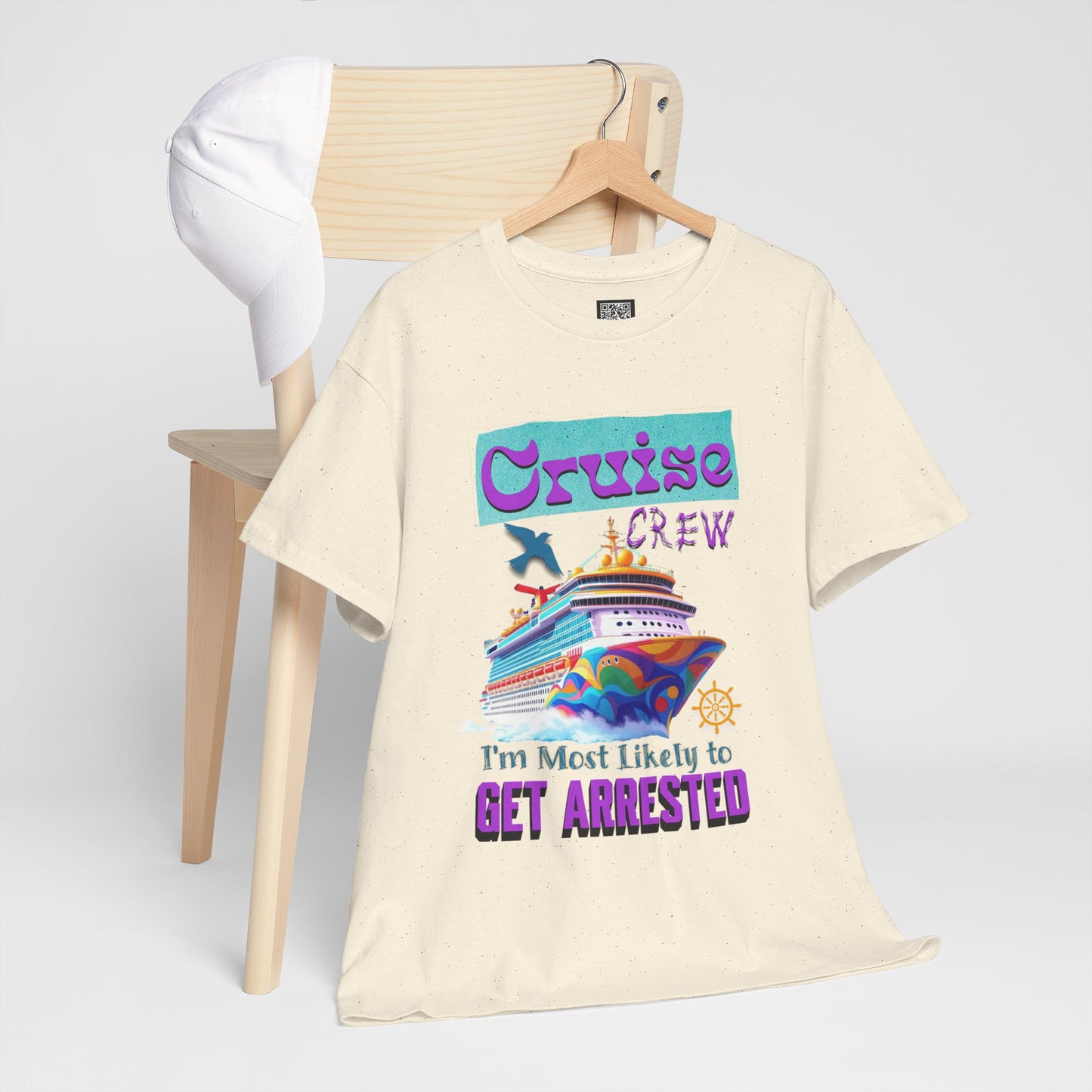 Cruise Crew Unisex Heavy Cotton Tee - Fun Vacation Shirt for Cruise Lovers, Cruise Travel Enthusiasts, Get Arrested Humor, Cruise Summer Beachwear,
