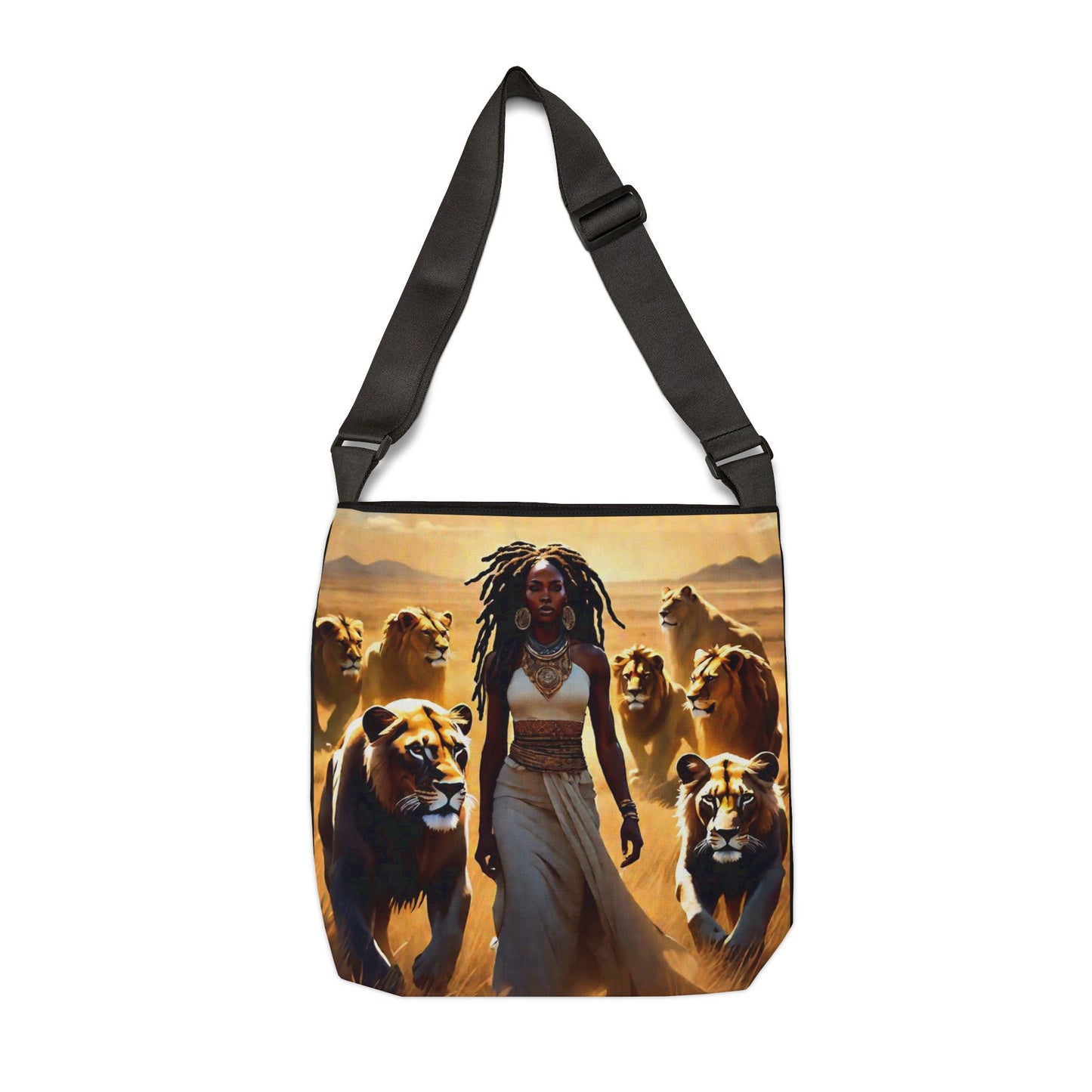 Afrocentric Adjustable Tote Bag, Black Girl Magic Eco Friendly Reusable Bag, Fashionable Bag Ideal for Travel, Women's Accessory Gifts