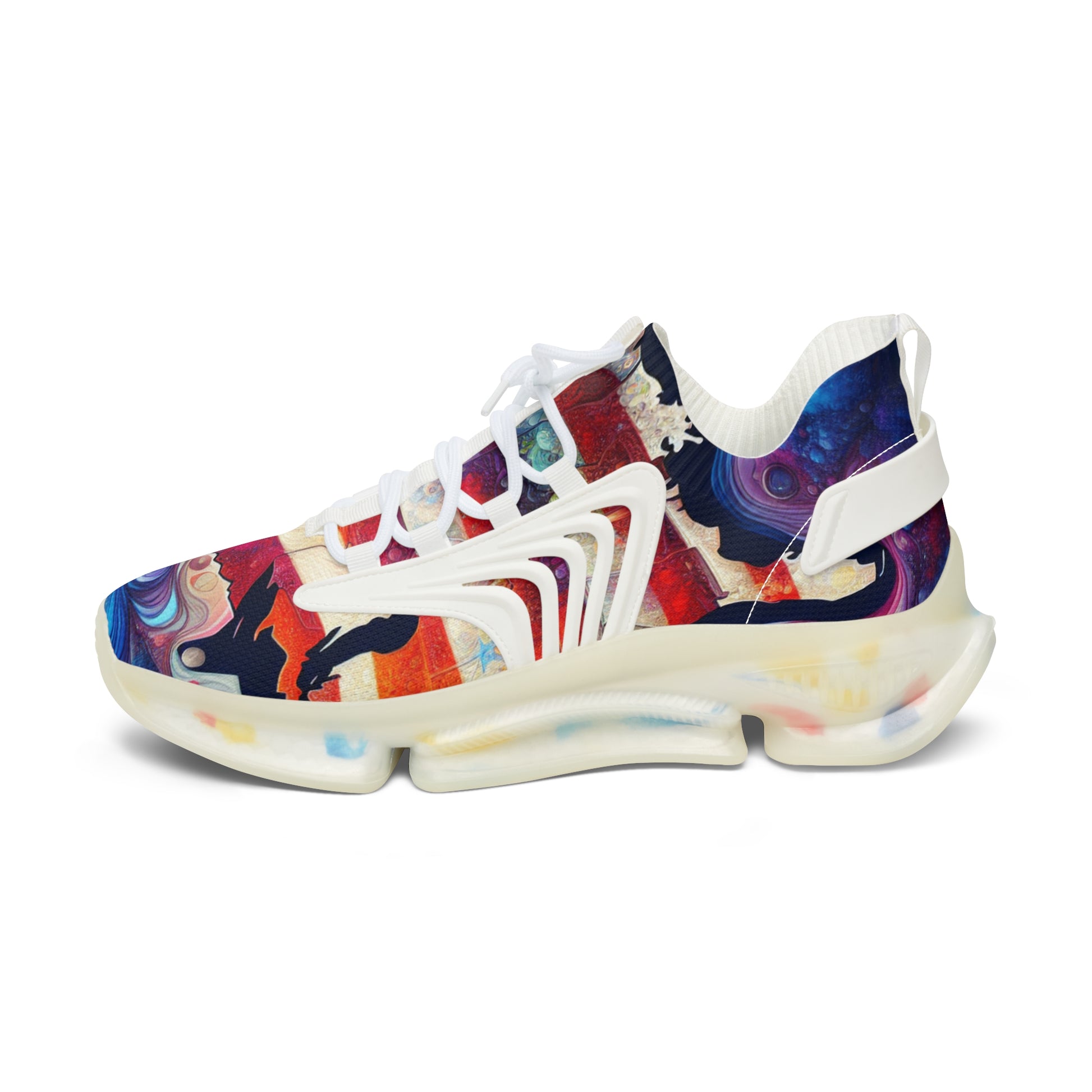 Stylish Women's American Distressed Sneakers, Colorful Flag Athletic Shoes, Trendy Casual Footwear for Everyday Wear, Gift for Fitness Lovers,