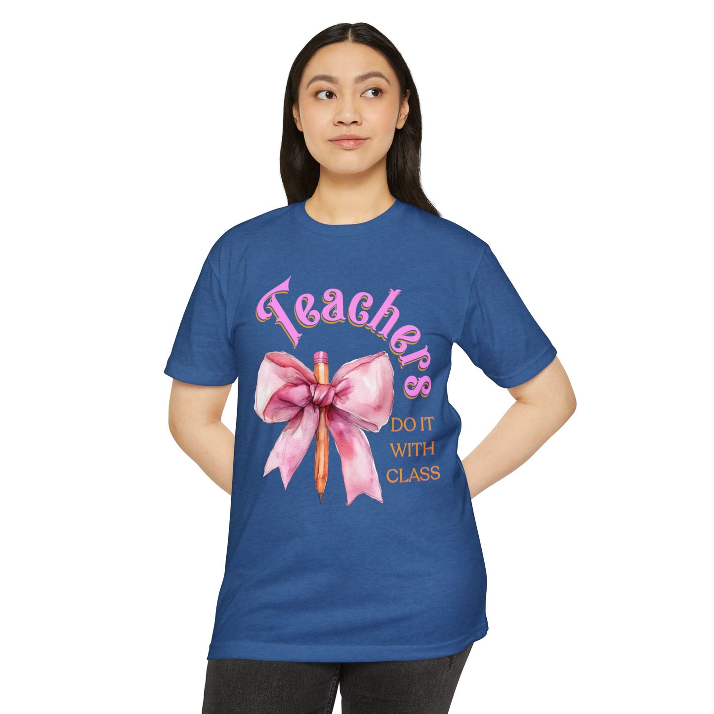 Teachers Do It with Class T-Shirt, Coquette Bow Teacher Shirt, Educator Apparel, Back to School Shirt, Cute Teacher Outfit, Cute Teacher Tee