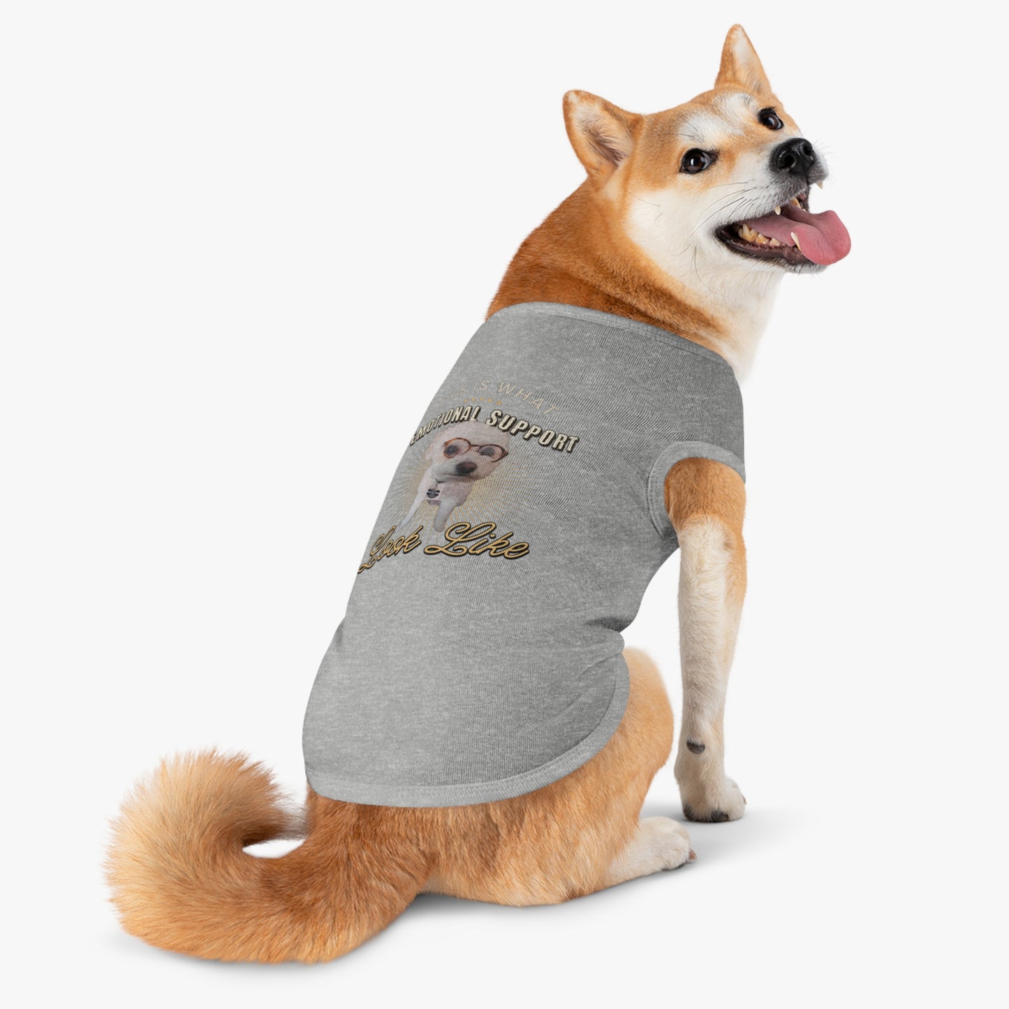 Emotional Support Pet Tank Top, Dog Lover Gift, Pet Apparel for Fun Outings, Cute Pet Costume, Pet Shirt for Walks