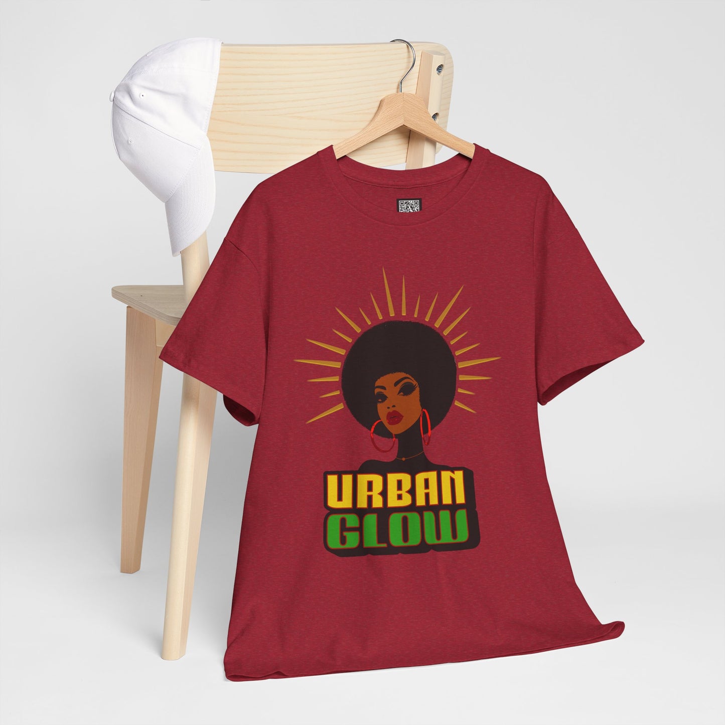 Urban Glow Unisex Heavy Cotton Tee - Afrocentric Streetwear T-Shirt for Her, Juneteenth Casual Wear, Melanin T-Shirts for Women
