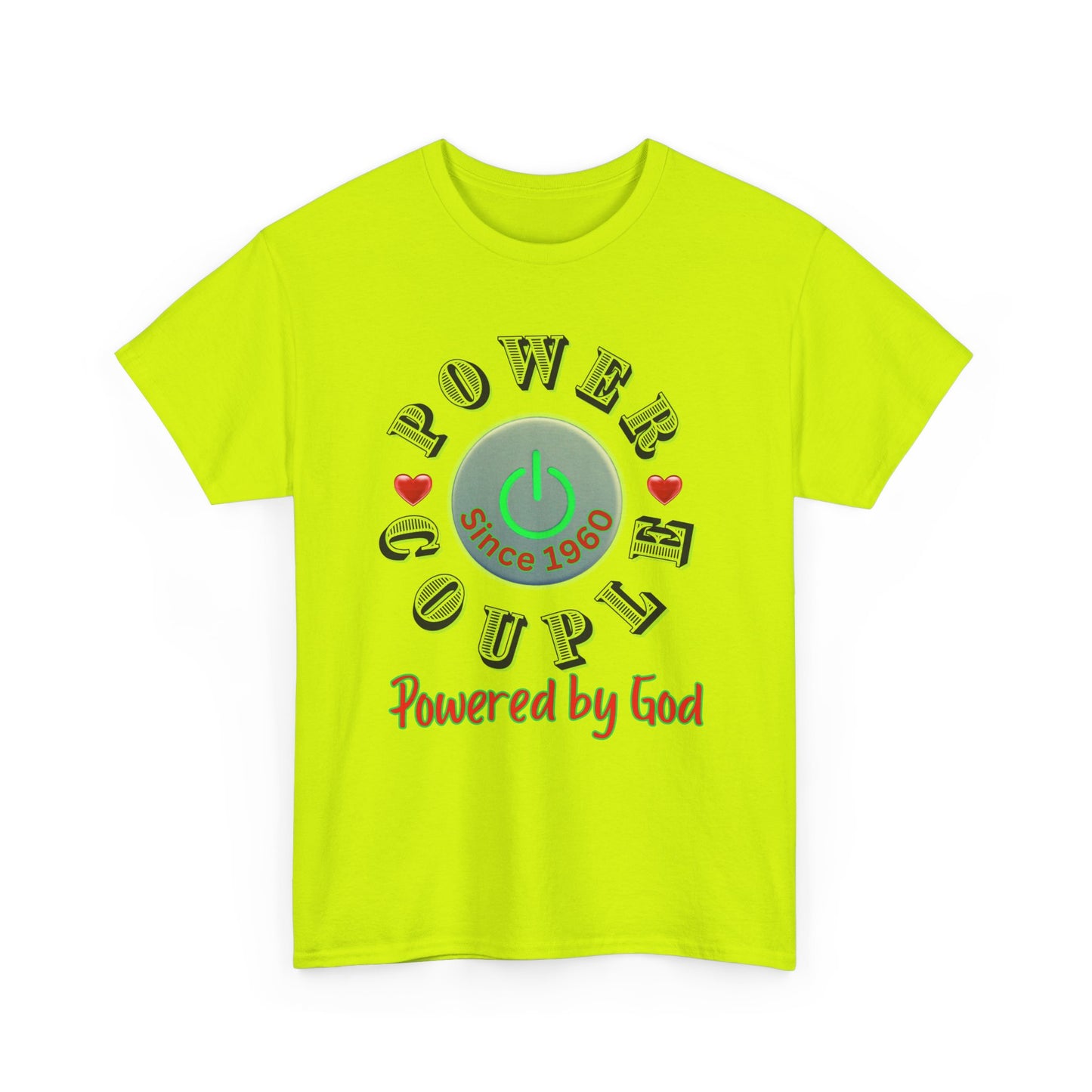 Power Couple - Powered by God T-Shirt | Anniversary Shirt for Couples Since 2011, Valentine T-shirt for Couples Unisex Heavy Cotton Tee