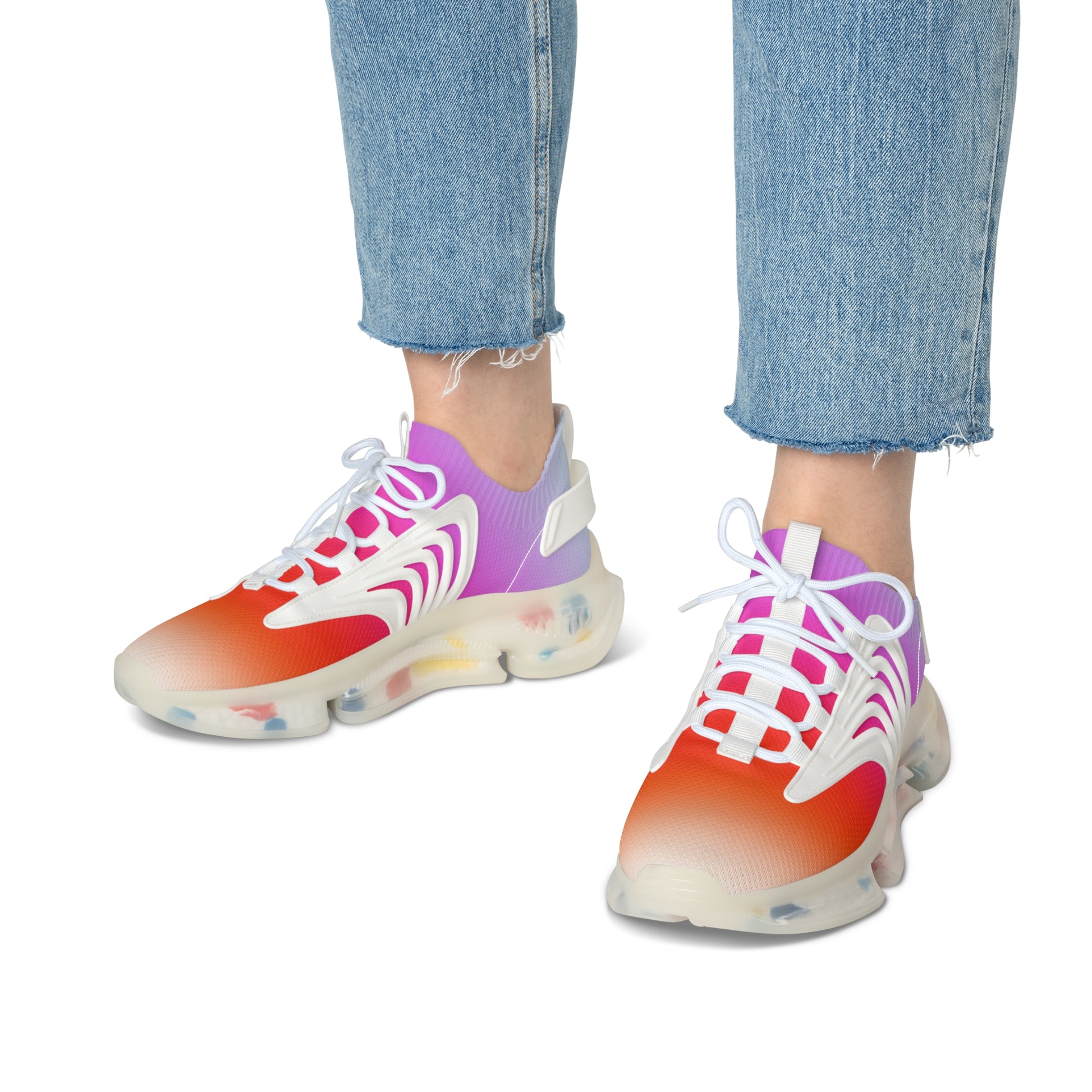 Vibrant Women's Mesh Sneakers, Trendy Athletic Shoes, Breathable Sneakers, Fashion Sneakers, Casual Lifestyle Footwear