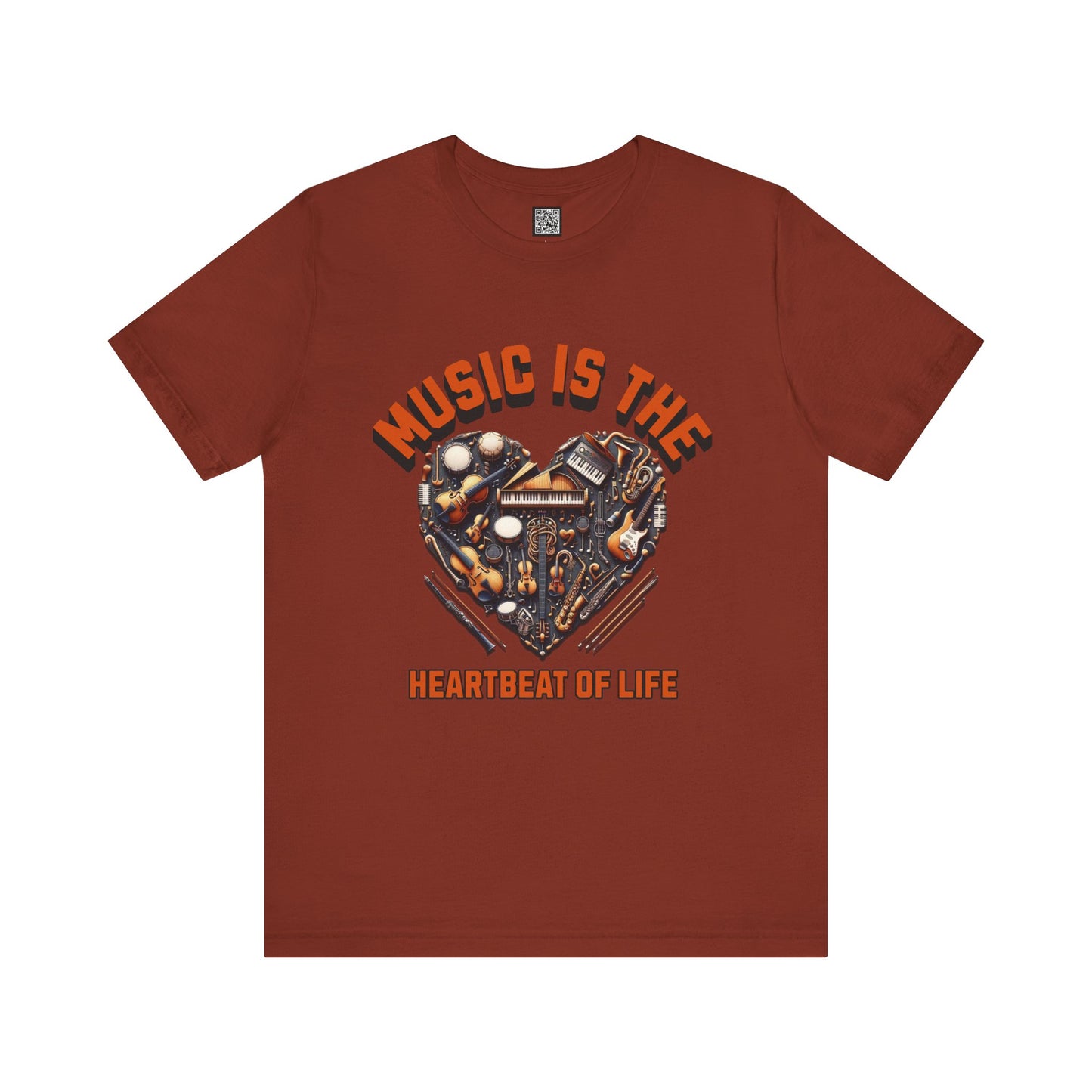 Heartfelt Music Tee, Unisex Short Sleeve Music T-Shirt, Gift for Musicians, Music Lover Apparel, Heartbeat of Life Shirt, Concert Outfit