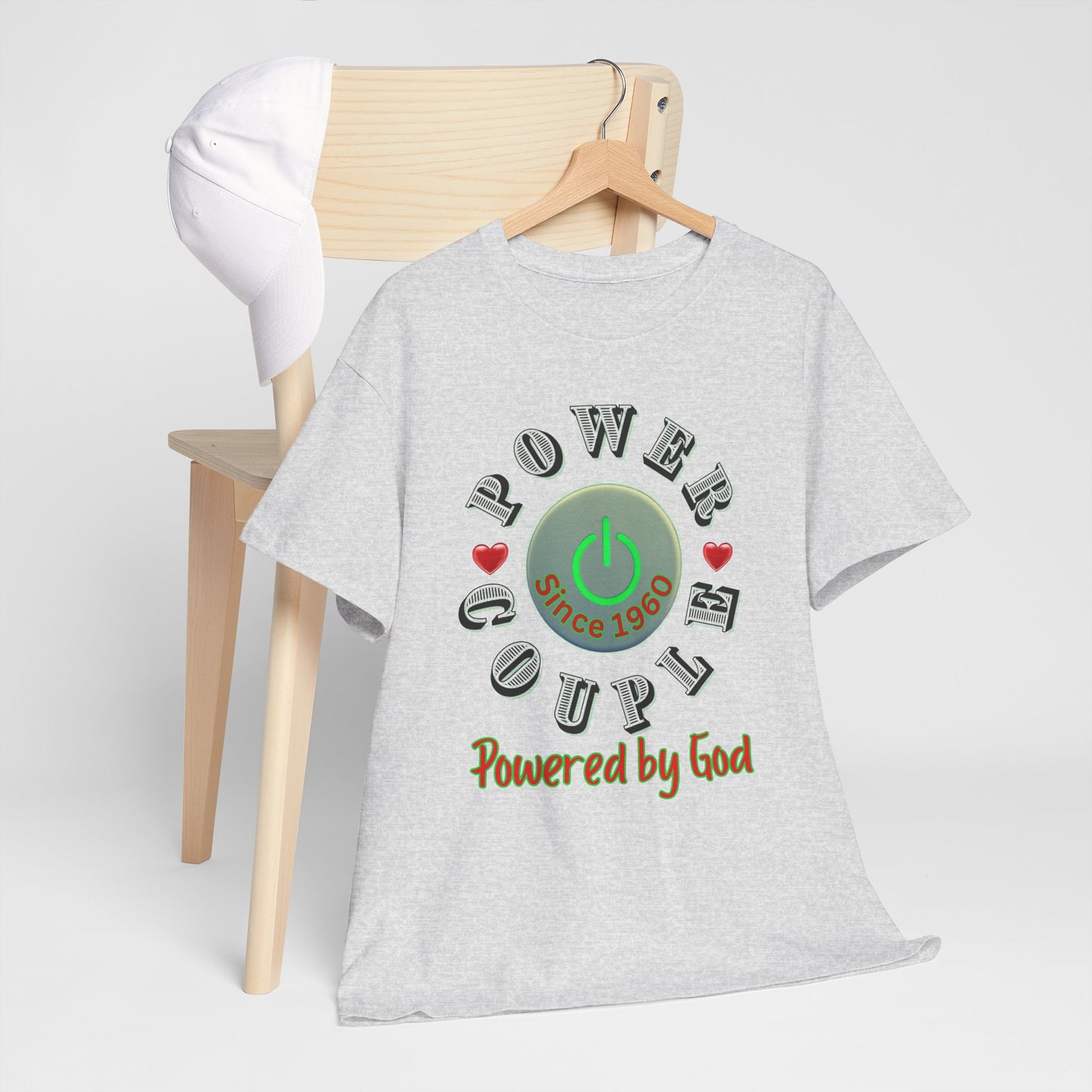 Power Couple - Powered by God T-Shirt | Anniversary Shirt for Couples Since 2011, Valentine T-shirt for Couples Unisex Heavy Cotton Tee
