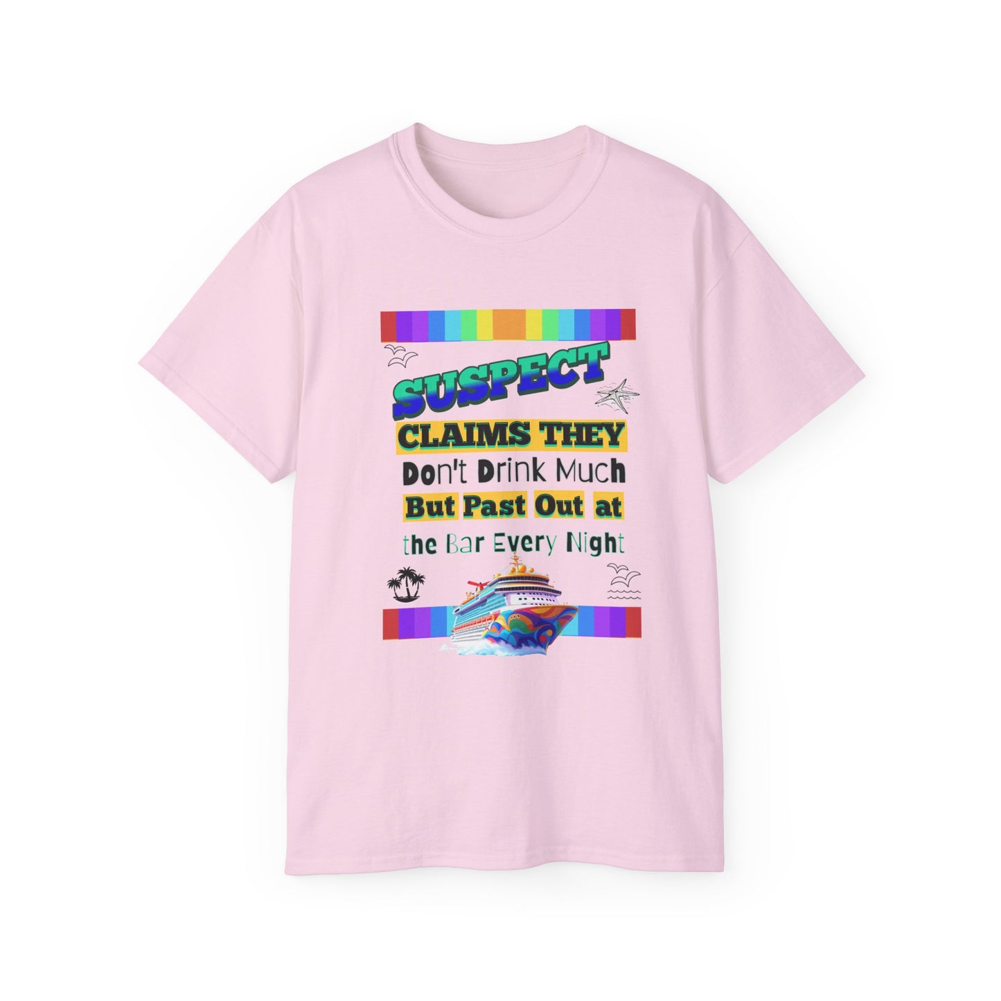 Colorful Humorous Unisex Cruise Vacation Tee: Perfect Gift for Cruise Crew Lovers, Fun Nights Out, Vacation Casual Wear, and More