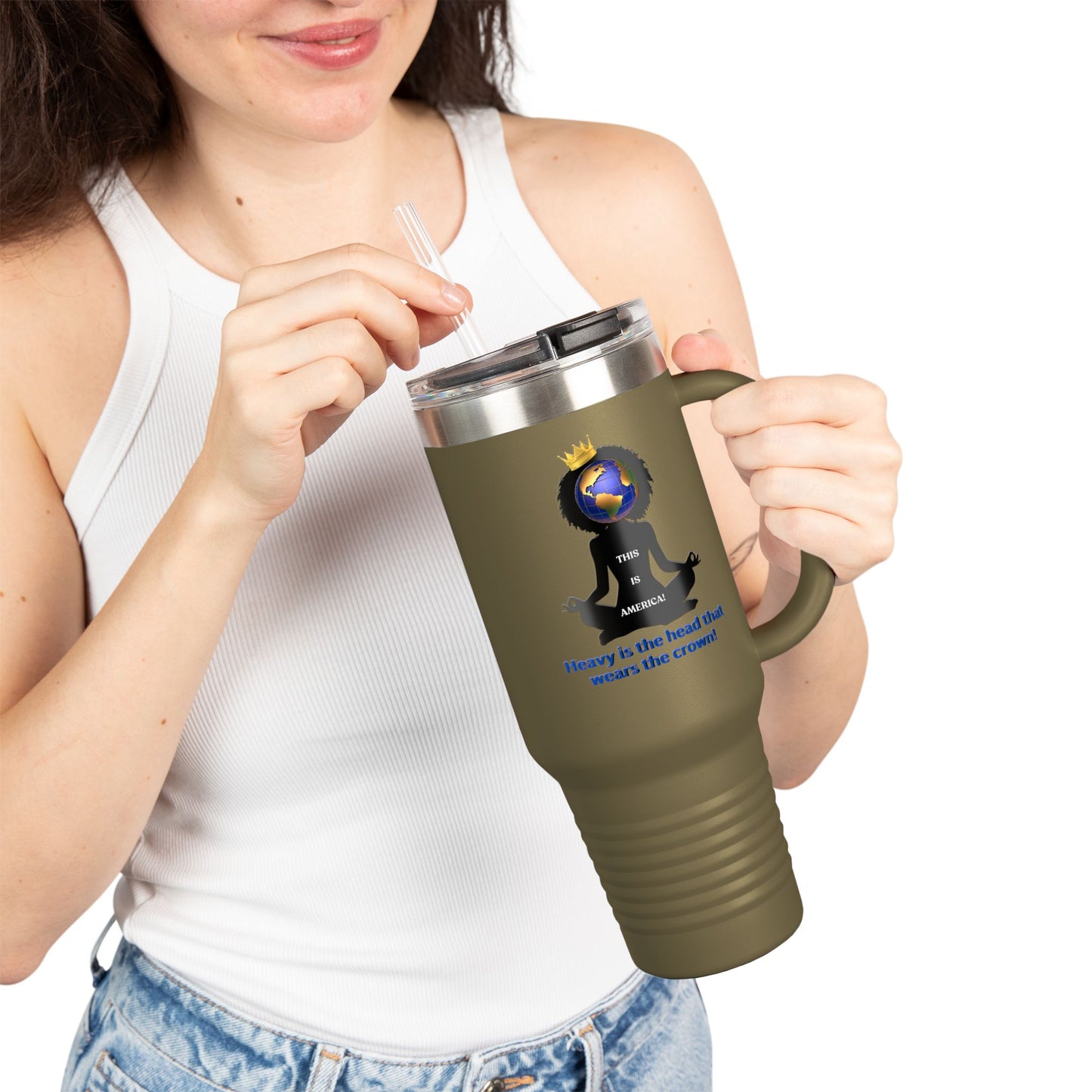 "Heavy is the Head" Polar Camel 40oz Tumbler, 40oz Stainless Steel Tumbler