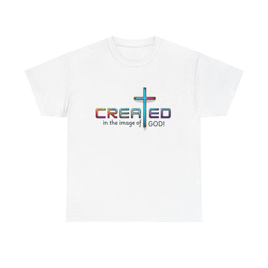 Religious T-Shirt, Inspirational Shirt, Unisex Christian Apparel, Jesus T-Shirt to Motivate, Christian T-Shirt, Created in His Image, God is