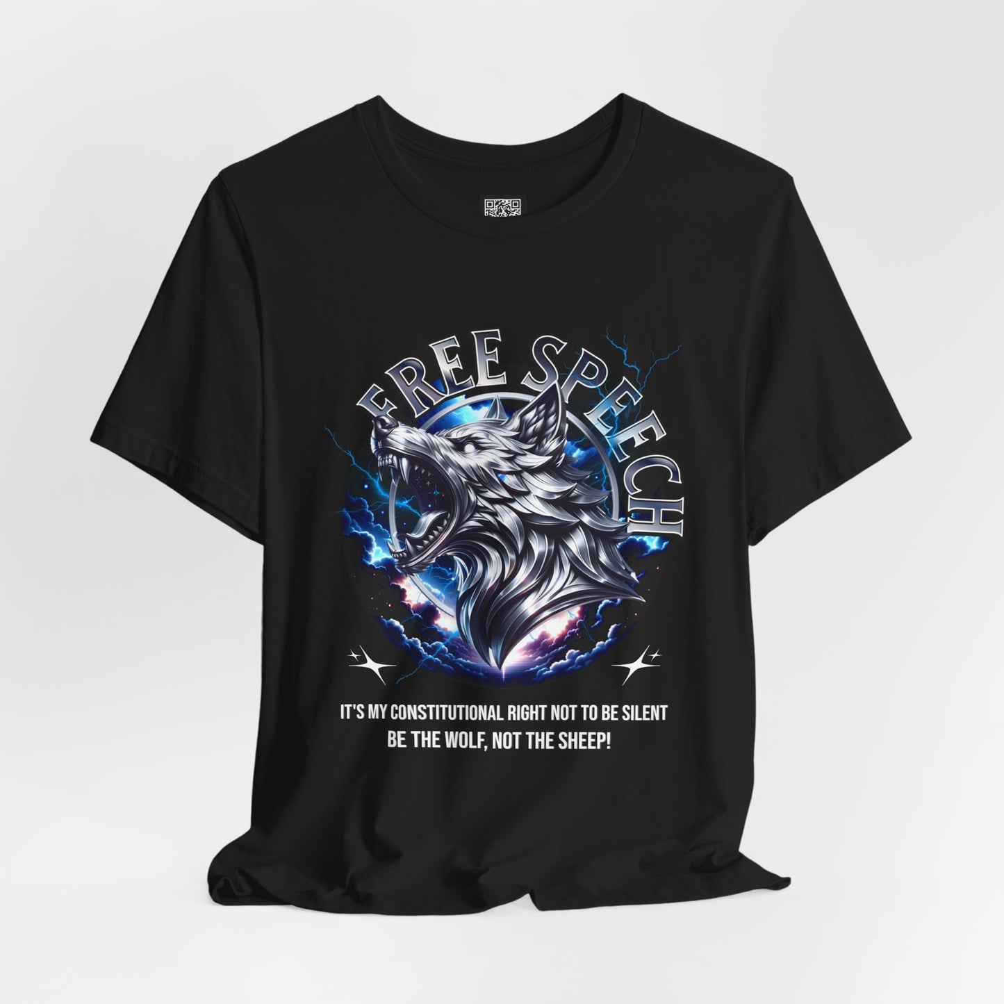 Free Speech Wolf Graphic Tee | Unisex Jersey Short Sleeve Shirt, Statement T-Shirt, Gift for Advocates, Activism Apparel, No Kings Protest