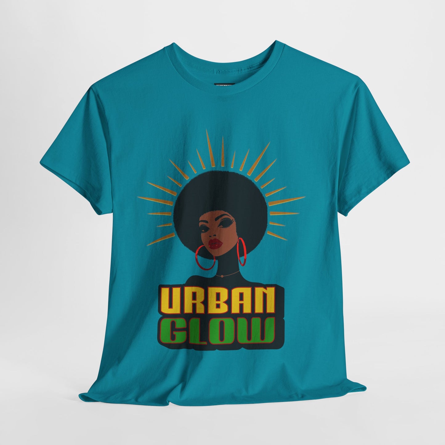 Urban Glow Unisex Heavy Cotton Tee - Afrocentric Streetwear T-Shirt for Her, Juneteenth Casual Wear, Melanin T-Shirts for Women
