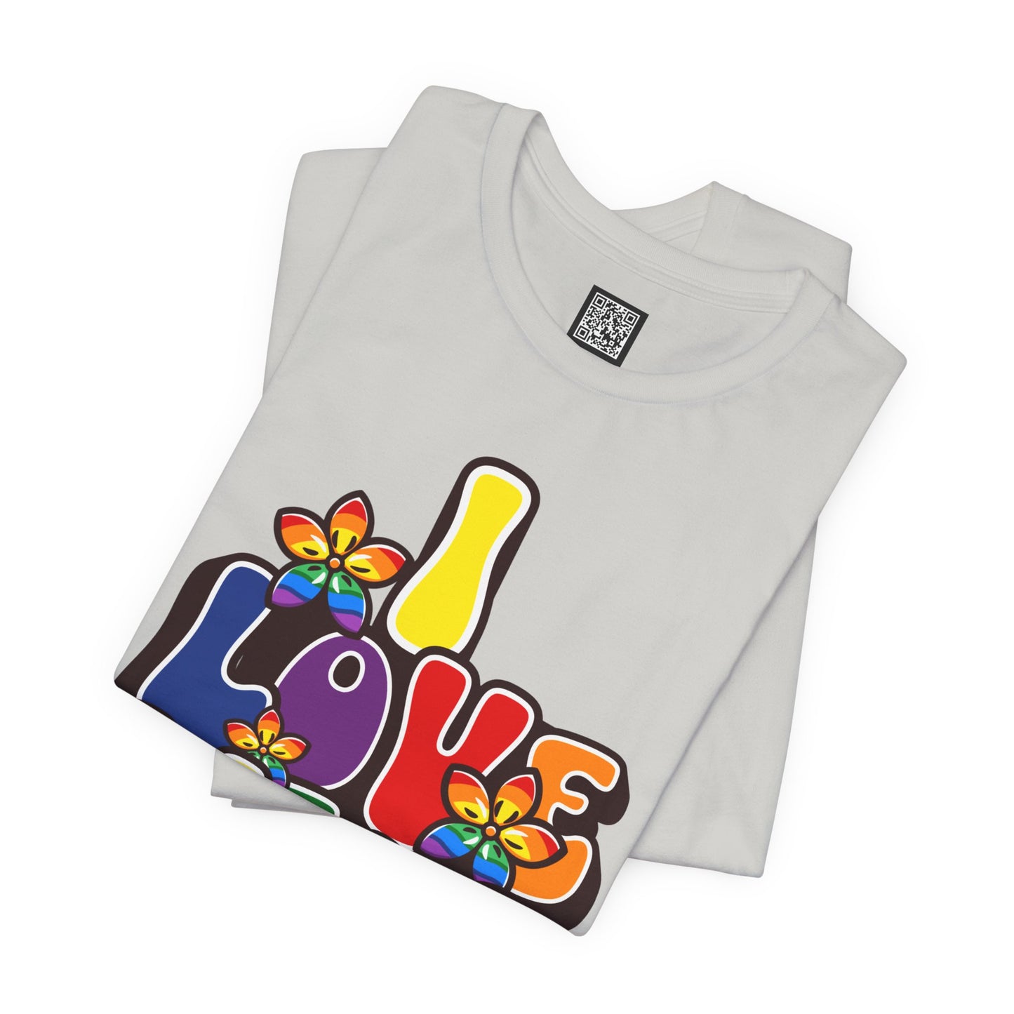 Colorful LGBTQ+ Love Short Sleeve Tee, Pride T-Shirt, I Love WeHo, Pride Festival Merchandise, Gift for Friends, Unisex Graphic Tee