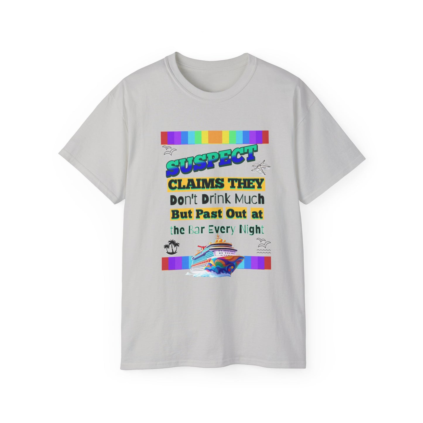 Colorful Humorous Unisex Cruise Vacation Tee: Perfect Gift for Cruise Crew Lovers, Fun Nights Out, Vacation Casual Wear, and More