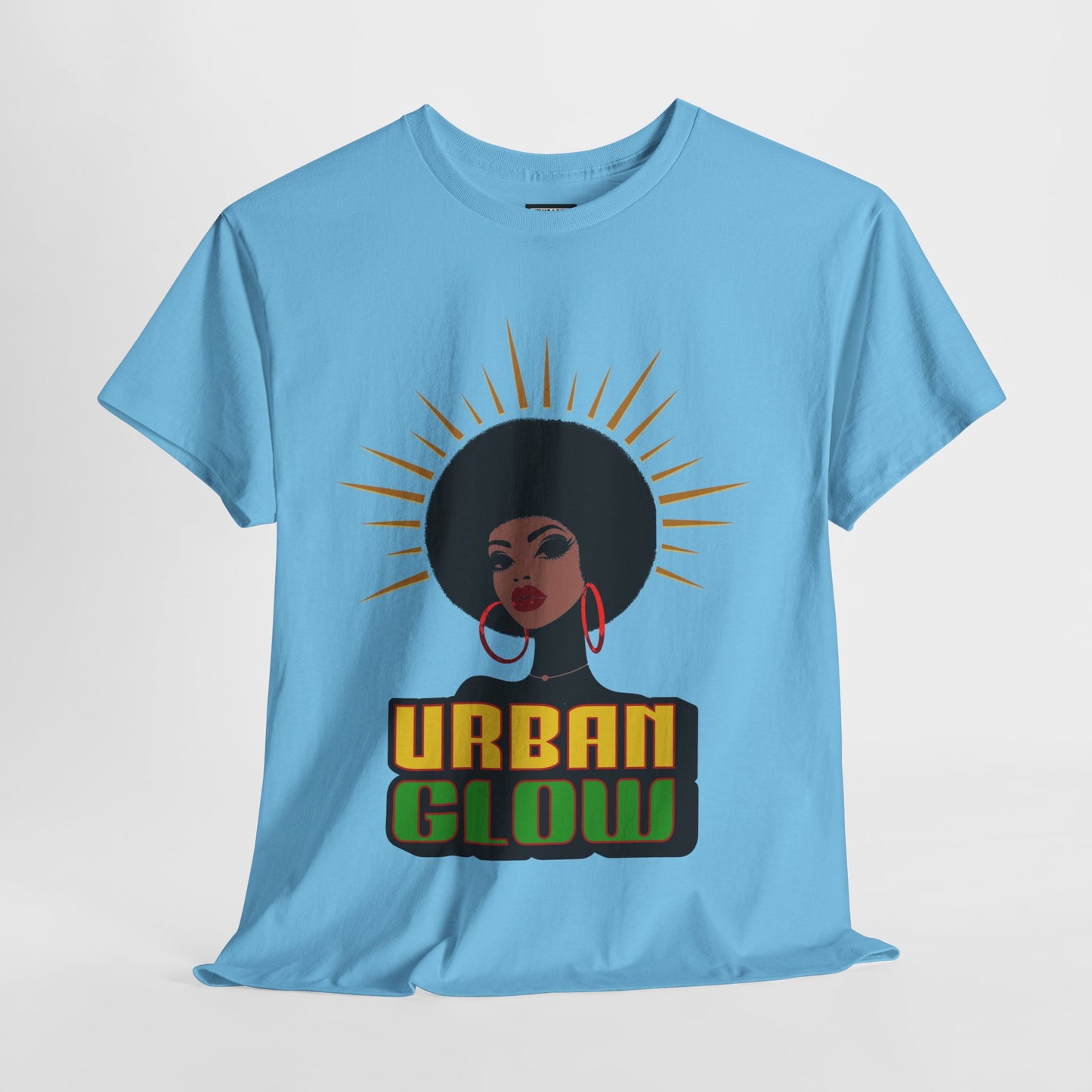 Urban Glow Unisex Heavy Cotton Tee - Afrocentric Streetwear T-Shirt for Her, Juneteenth Casual Wear, Melanin T-Shirts for Women