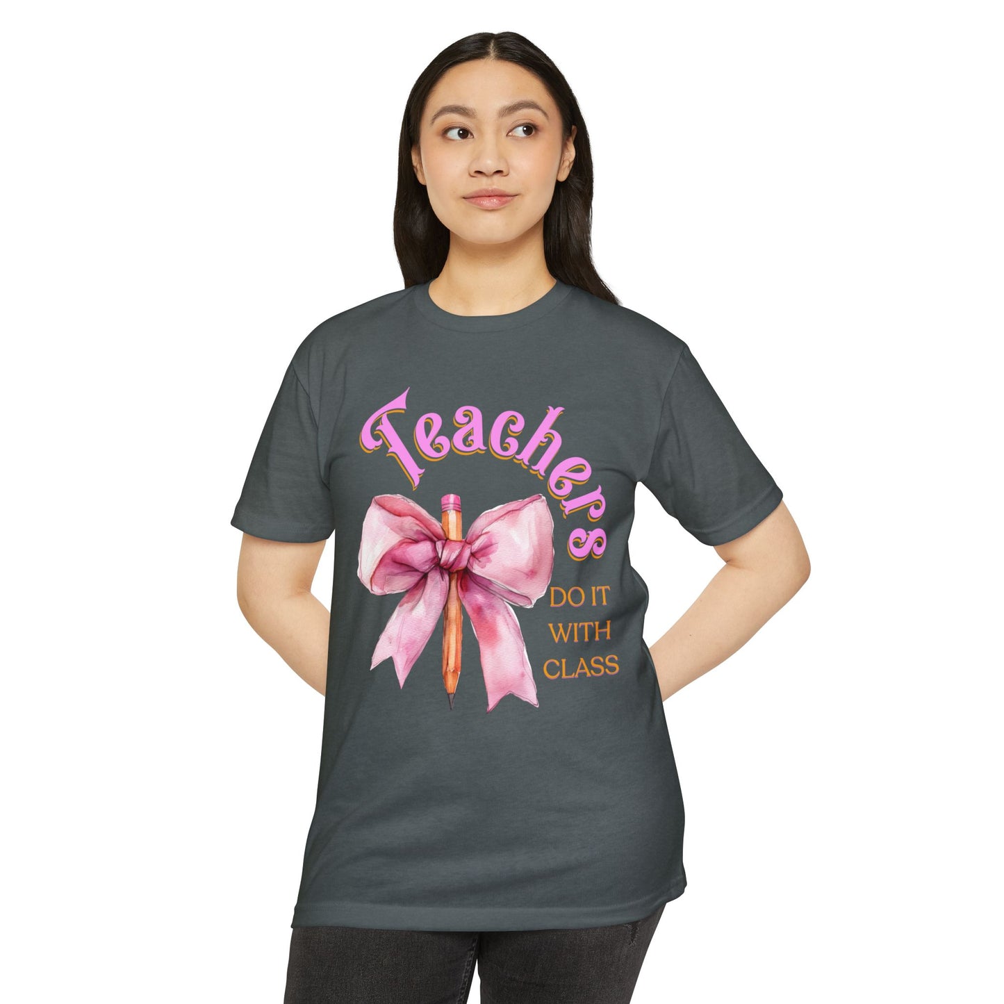 Teachers Do It with Class T-Shirt, Coquette Bow Teacher Shirt, Educator Apparel, Back to School Shirt, Cute Teacher Outfit, Cute Teacher Tee