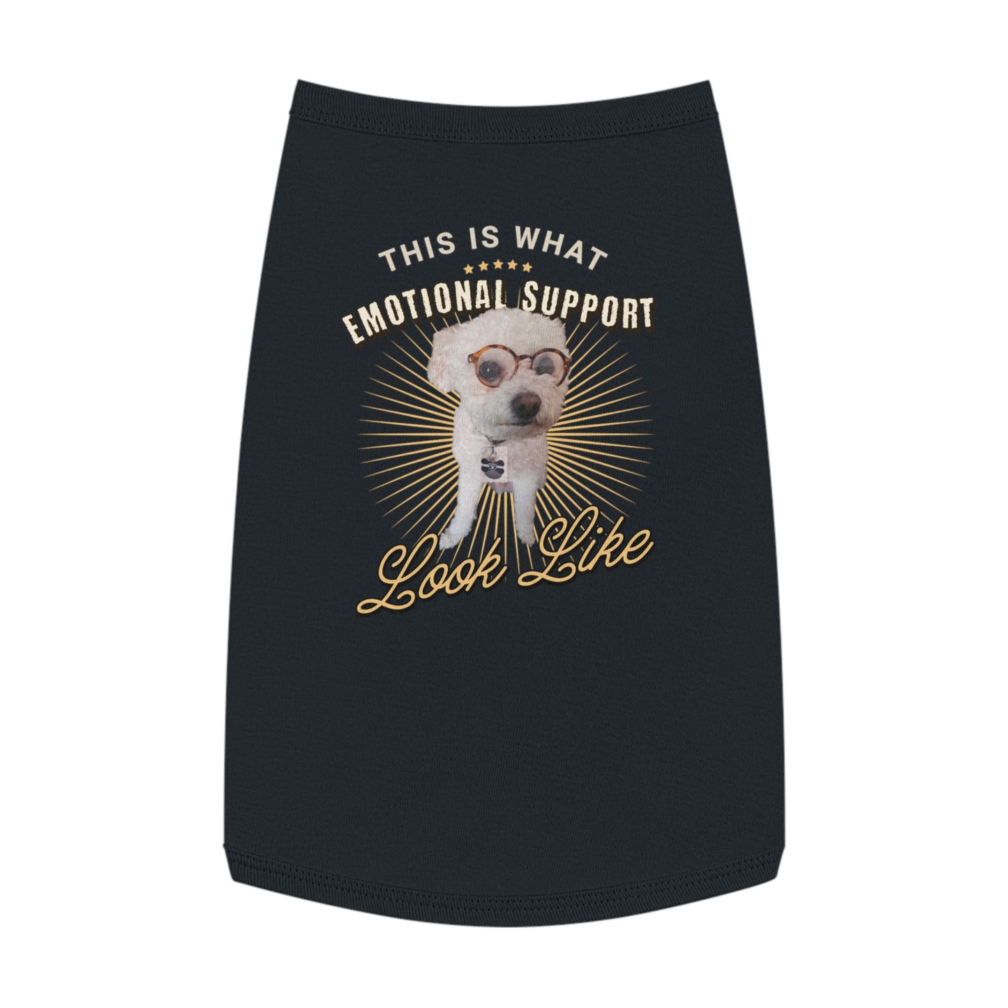 Emotional Support Pet Tank Top, Dog Lover Gift, Pet Apparel for Fun Outings, Cute Pet Costume, Pet Shirt for Walks