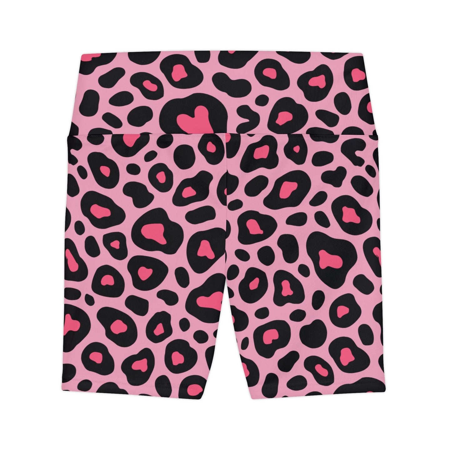 Bold Leopard Print Women's Workout Shorts - Stylish Athletic Wear, Pink and Black Leopard Print Yoga Shorts, Matching Sports Bra Sold Separately