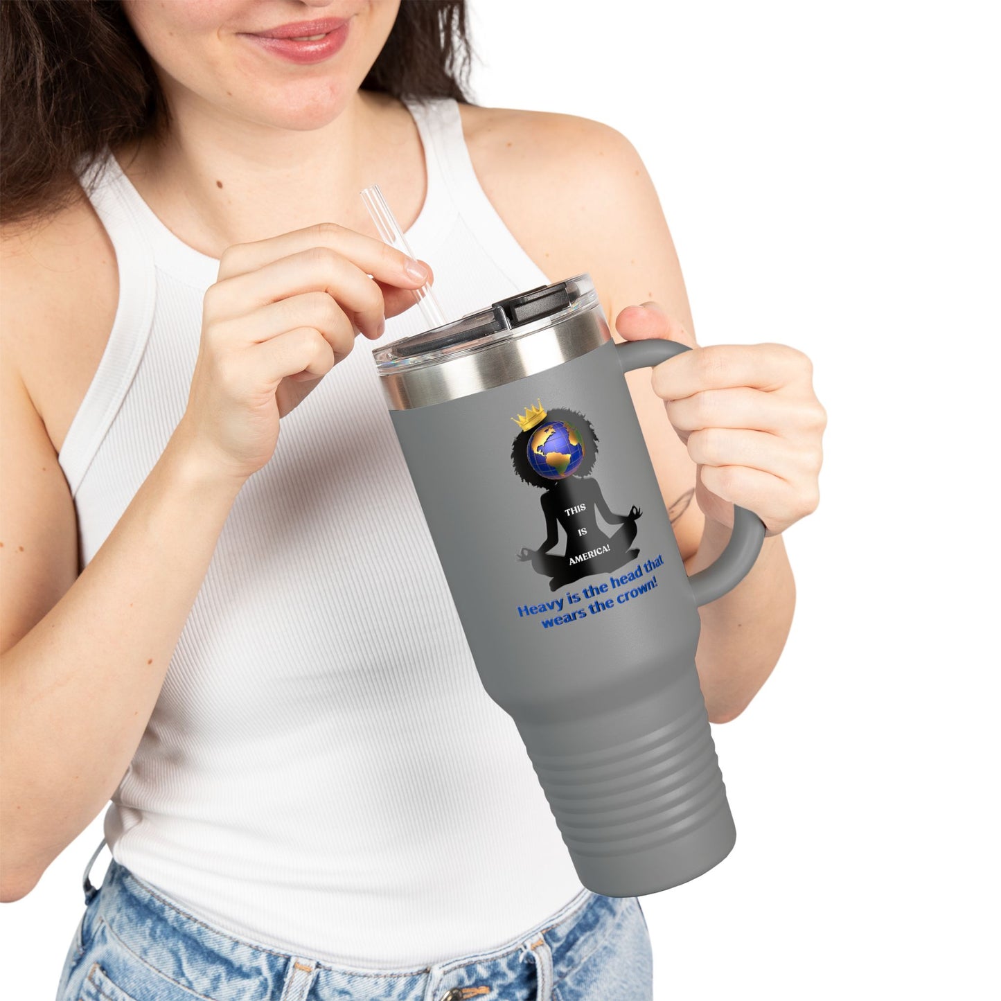 "Heavy is the Head" Polar Camel 40oz Tumbler, 40oz Stainless Steel Tumbler