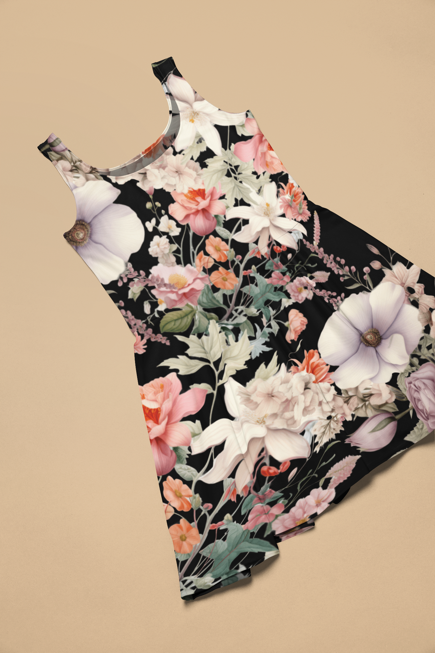 Floral Women's Skater Dress - Summer Style, Casual Outing, Garden Party, BoHo Spring Fashion, Bohemian Floral Dress